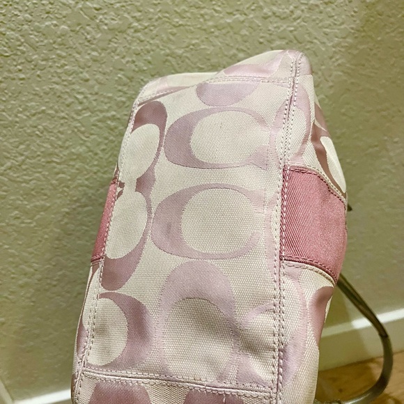 Coach Signature Pink and Silver Tote Bag - Style 13280 - Picture 2 of 6